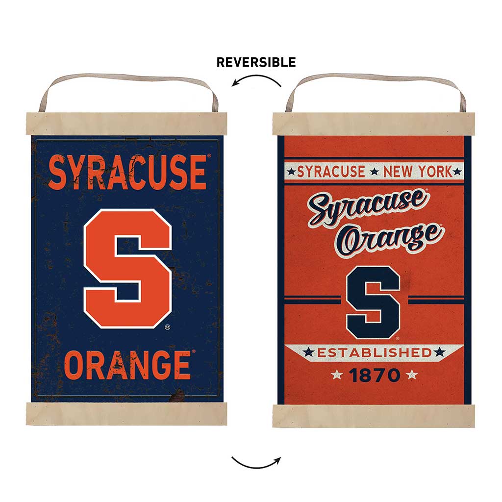 Reversible Banner Sign Faux Rusted Syracuse Orange