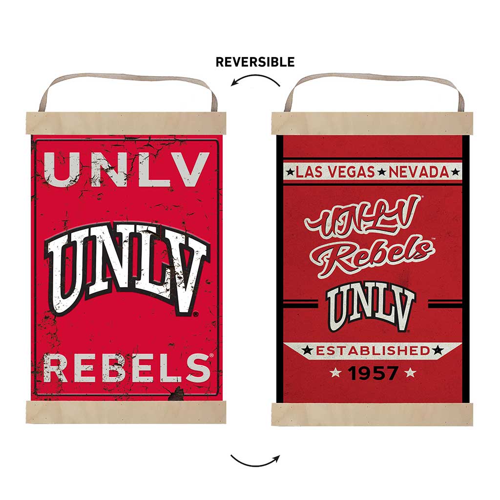 Reversible Banner Sign Faux Rusted University of Nevada Las Vegas Rebels