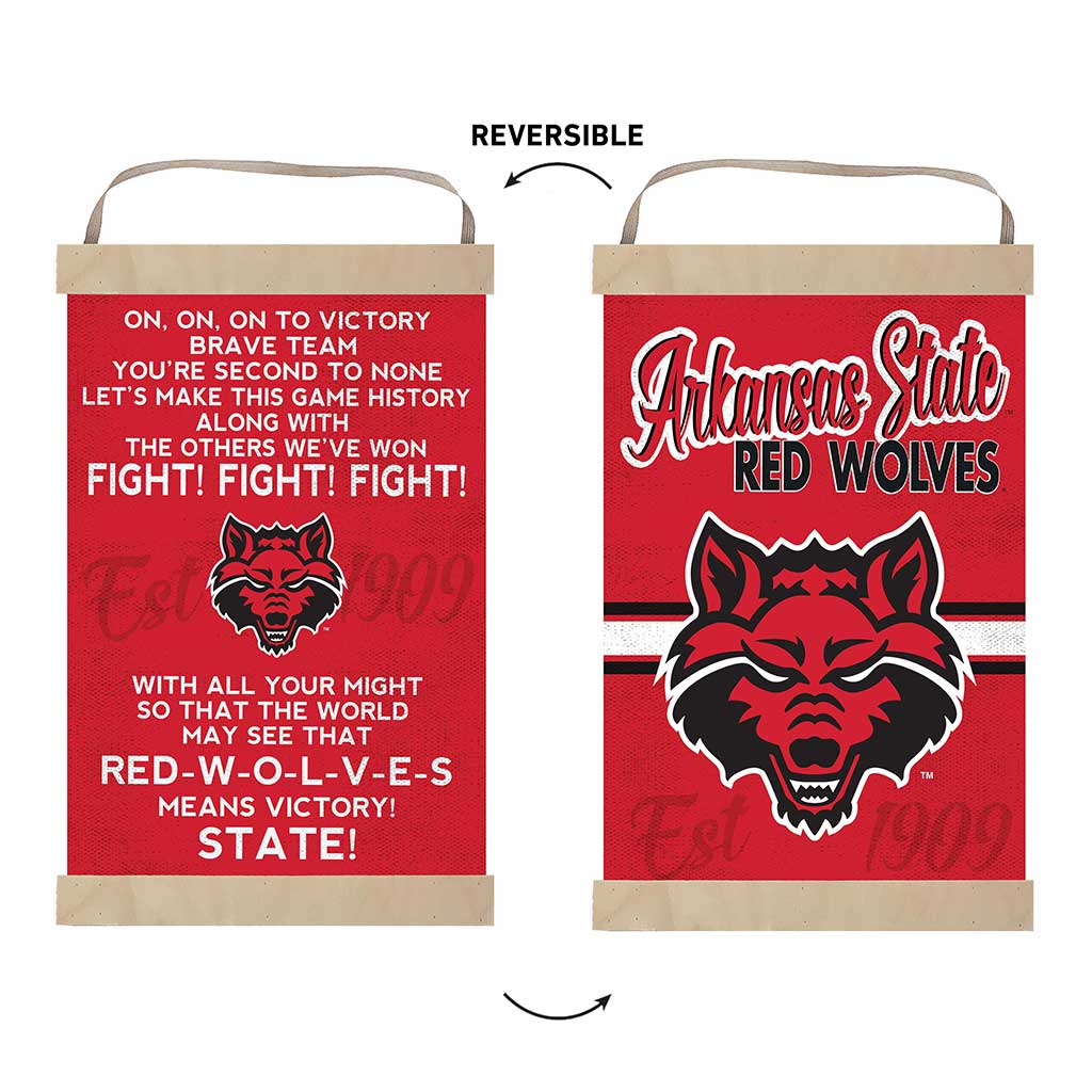 Reversible Banner Sign Fight Song Arkansas State Red Wolves