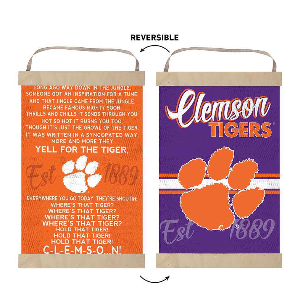 Reversible Banner Sign Fight Song Clemson Tigers
