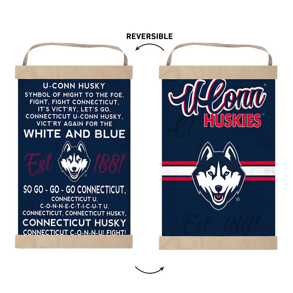 Reversible Banner Sign Fight Song Connecticut Huskies