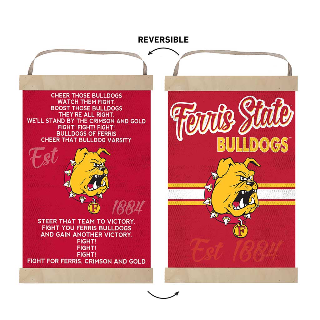 Reversible Banner Sign Fight Song Ferris State Bulldogs