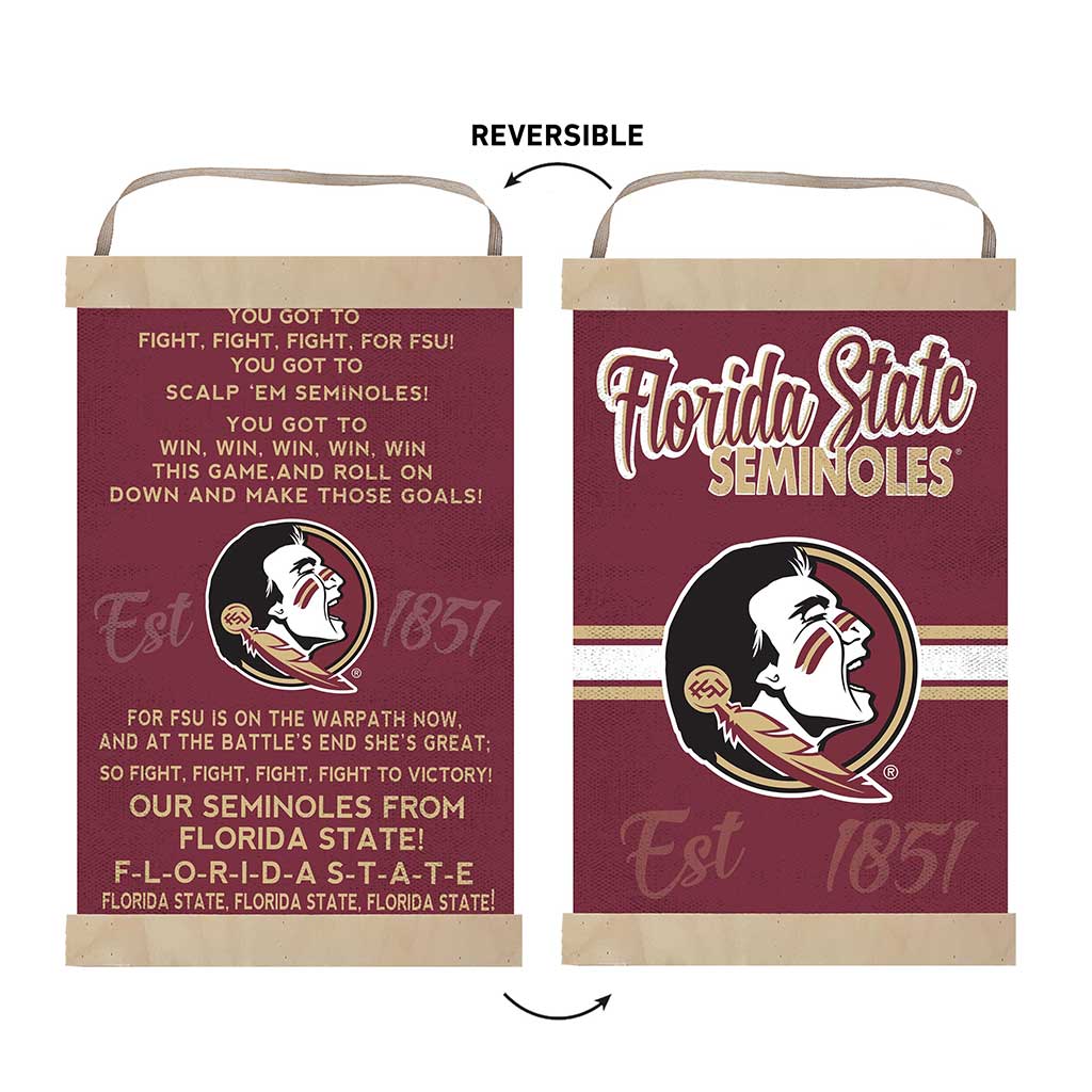 Reversible Banner Sign Fight Song Florida State Seminoles