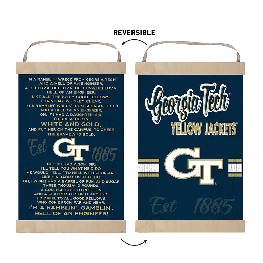 Reversible Banner Sign Fight Song Georgia Tech Yellow Jackets