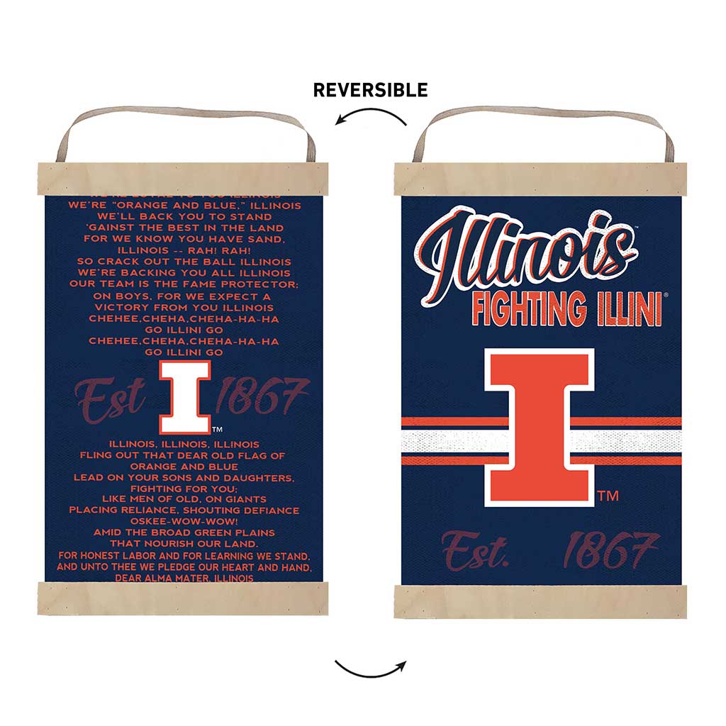 Reversible Banner Sign Fight Song Illinois Fighting Illini