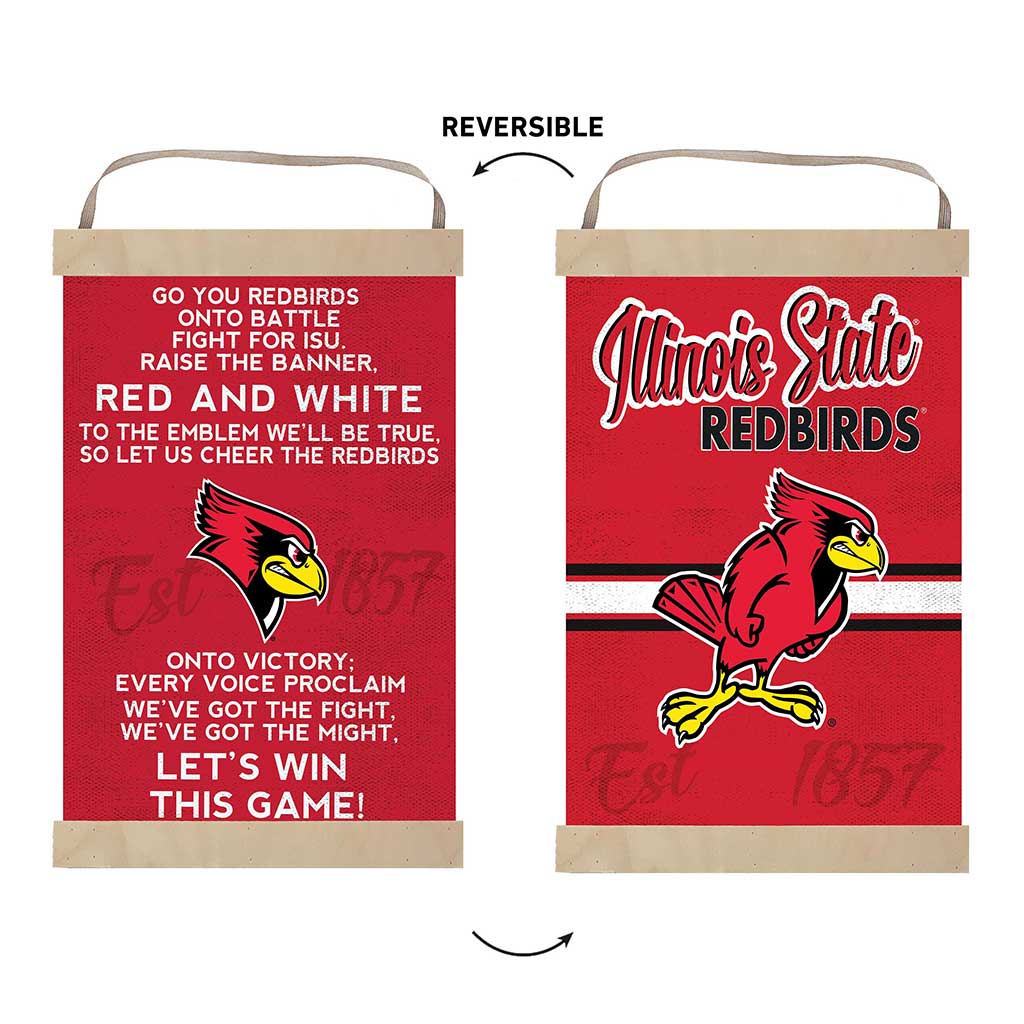 Reversible Banner Sign Fight Song Illinois State Redbirds