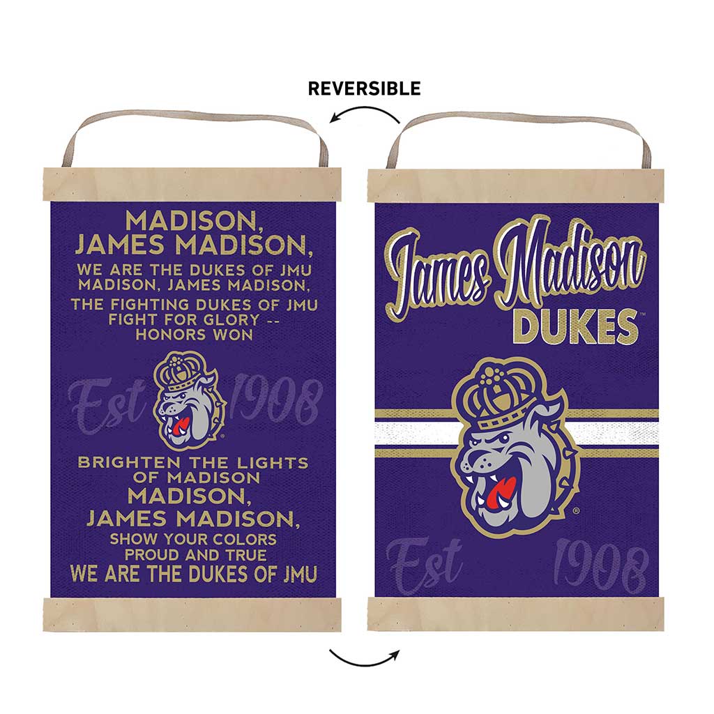 Reversible Banner Sign Fight Song James Madison Dukes