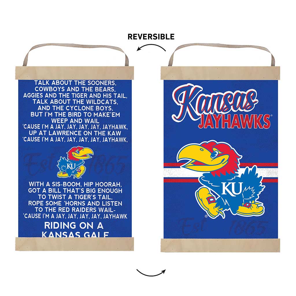 Reversible Banner Sign Fight Song Kansas Jayhawks