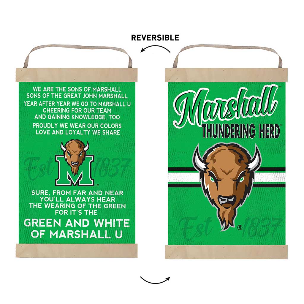 Reversible Banner Sign Fight Song Marshall Thundering Herd