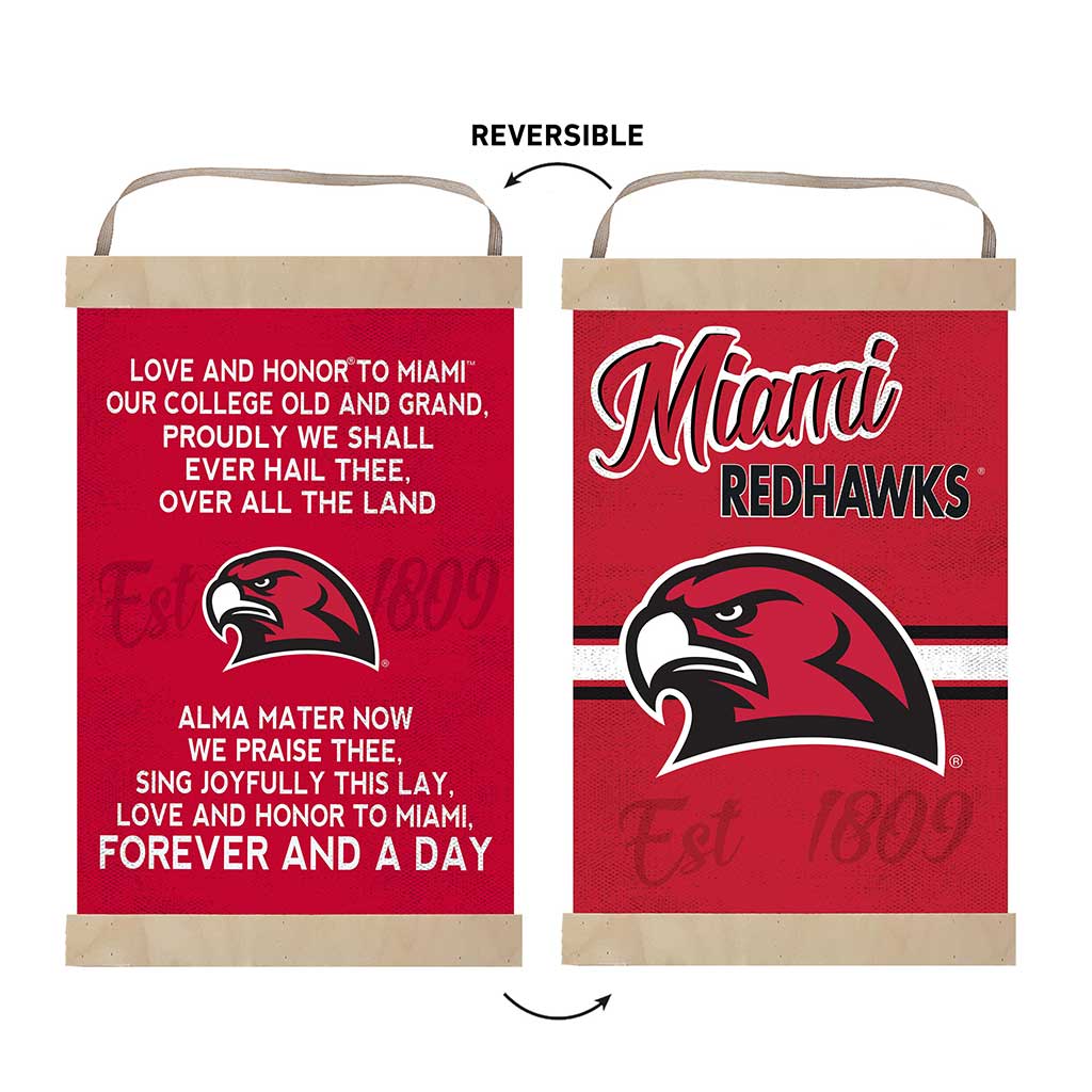 Reversible Banner Sign Fight Song Miami of Ohio Redhawks