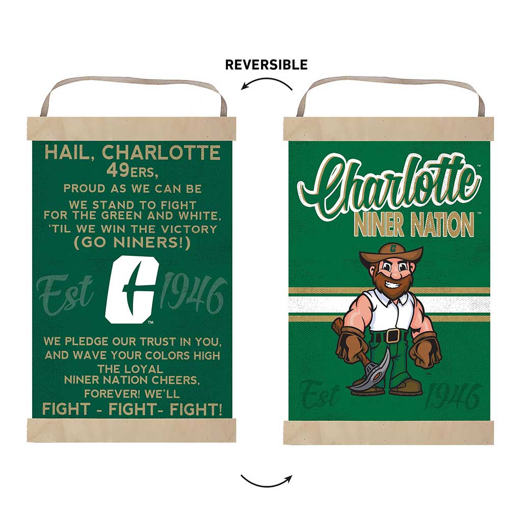 Reversible Banner Sign Fight Song North Carolina (Charlotte) 49ers