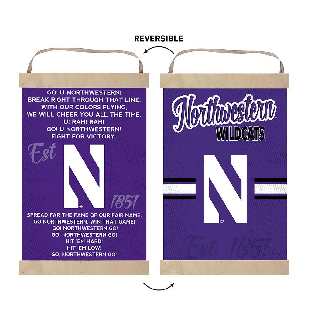 Reversible Banner Sign Fight Song Northwestern Wildcats