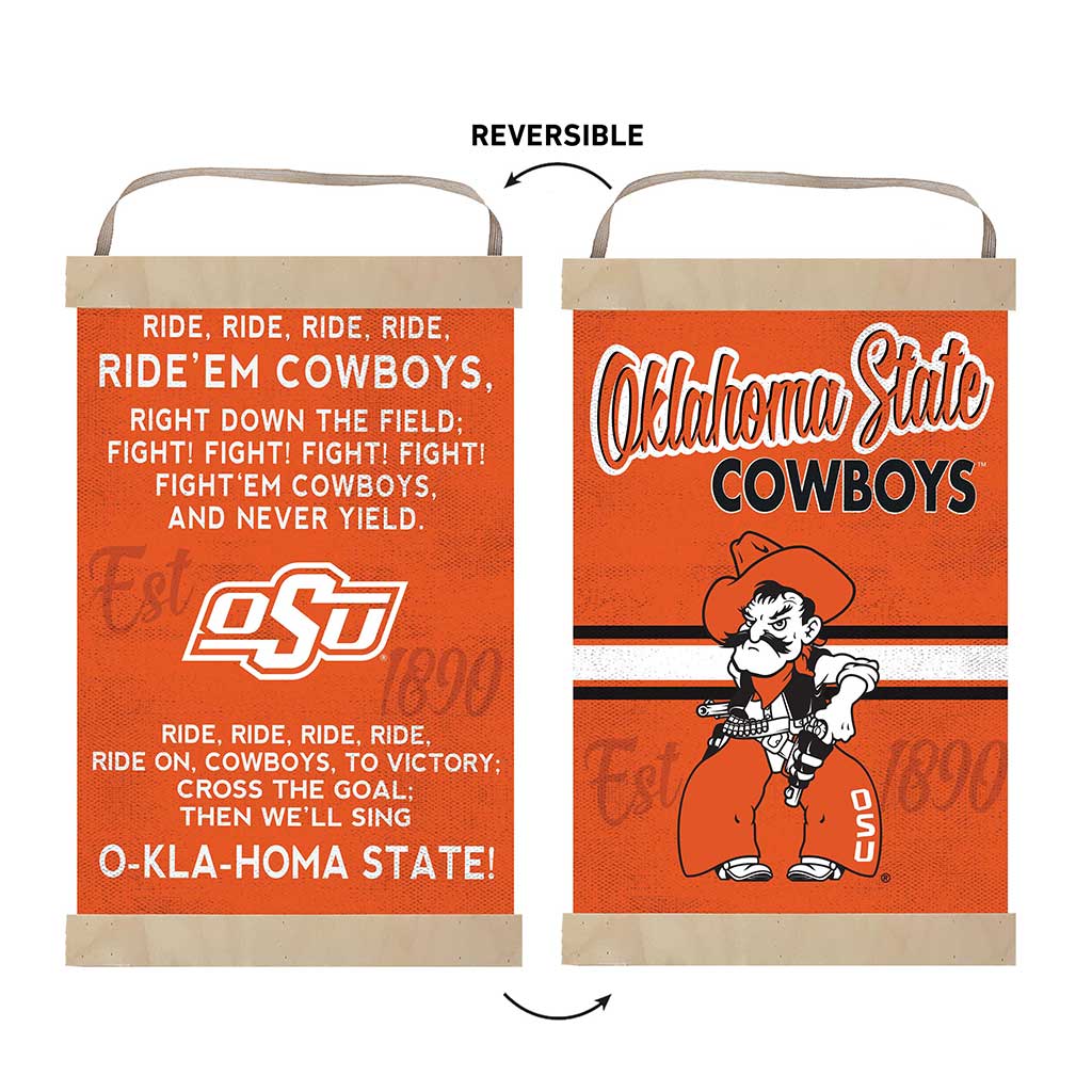 Reversible Banner Sign Fight Song Oklahoma State Cowboys