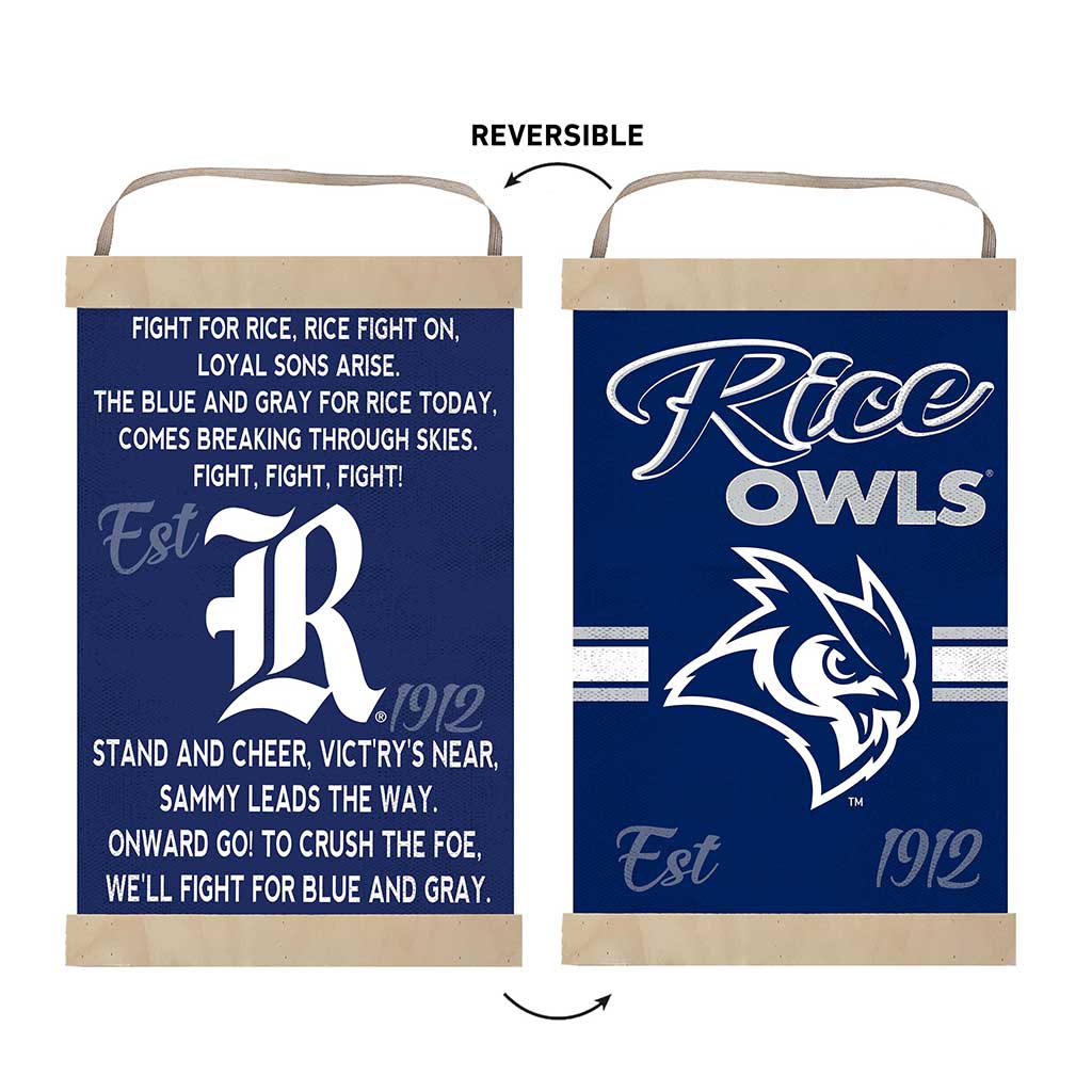 Reversible Banner Sign Fight Song Rice Owls
