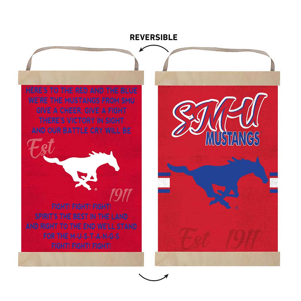 Reversible Banner Sign Fight Song Southern Methodist Mustangs