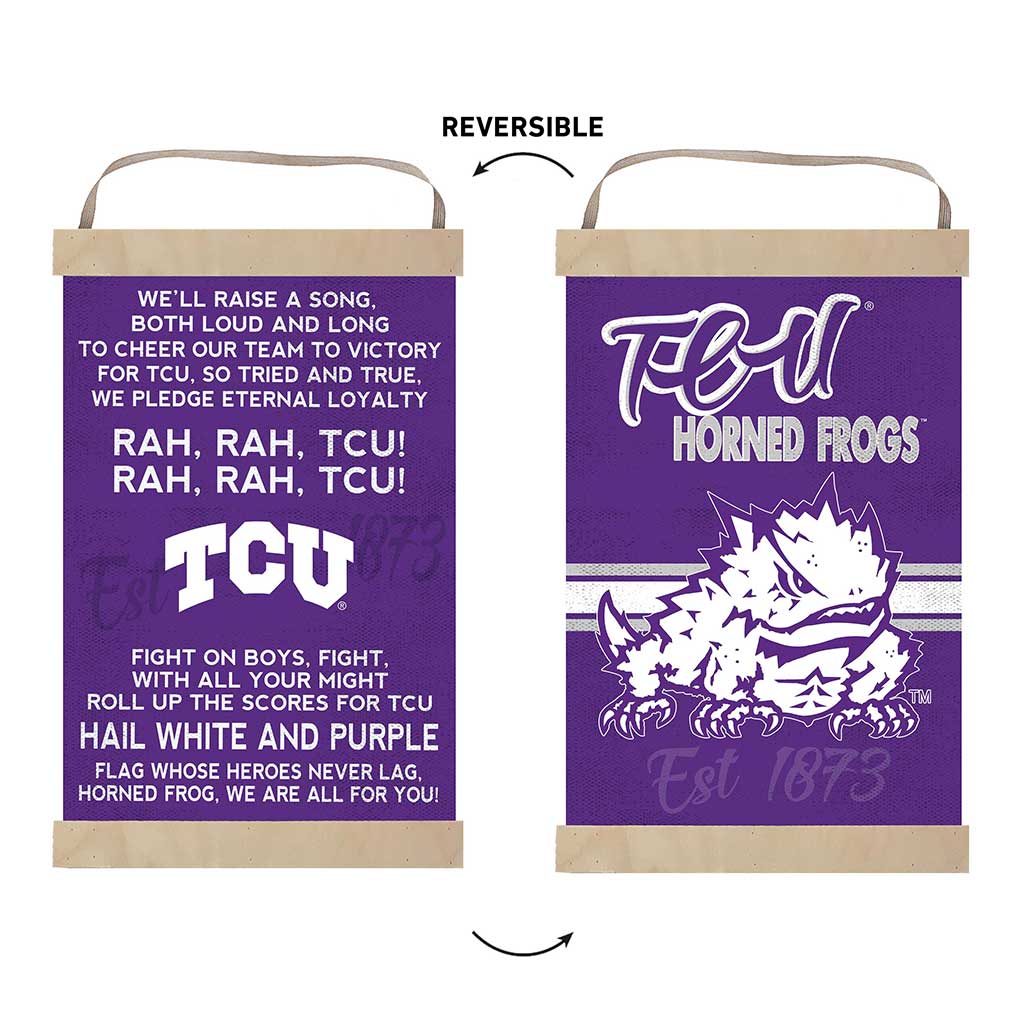 Reversible Banner Sign Fight Song Texas Christian Horned Frogs