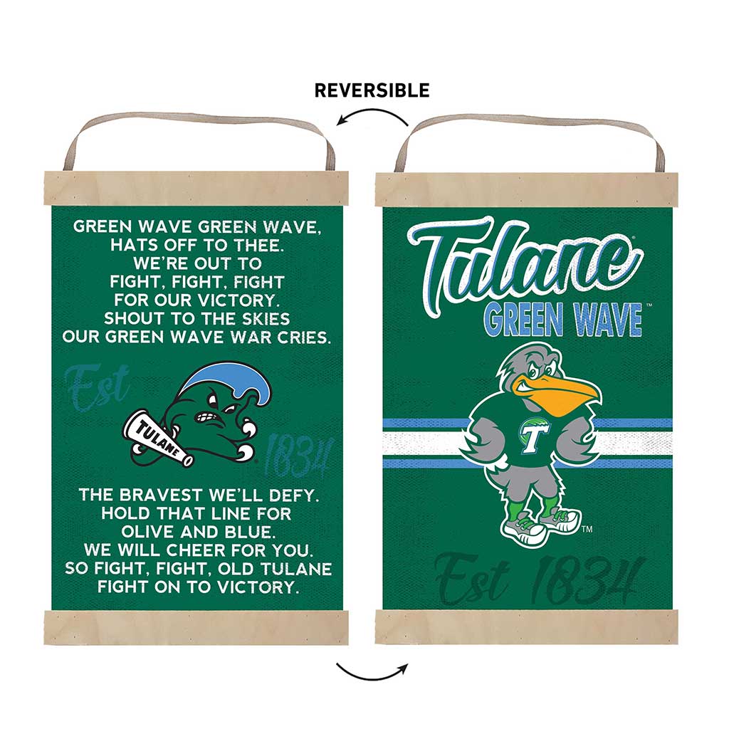 Reversible Banner Sign Fight Song Tulane Green Wave