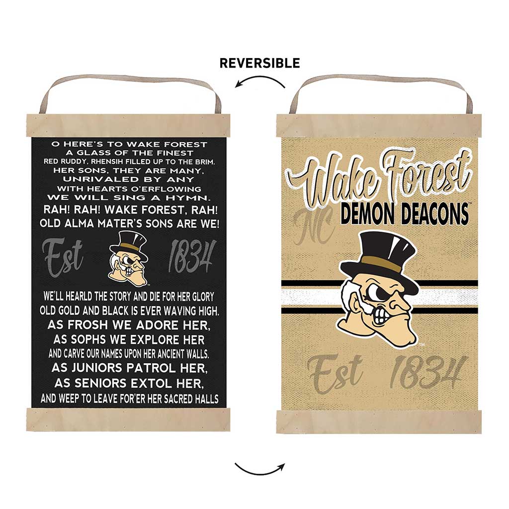 Reversible Banner Sign Fight Song Wake Forest Demon Deacons