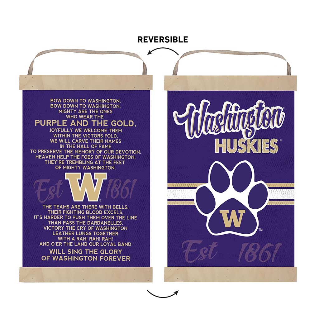 Reversible Banner Sign Fight Song Washington Huskies