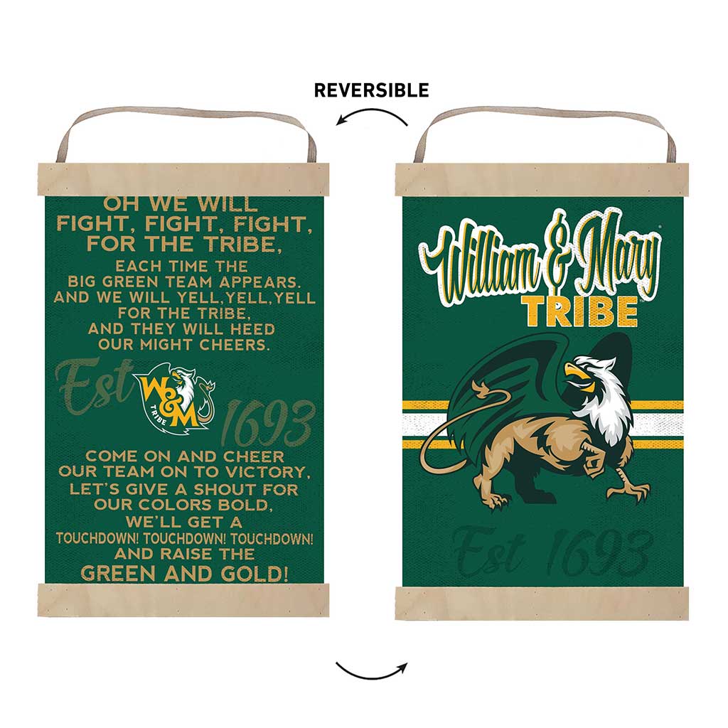 Reversible Banner Sign Fight Song William and Mary Tribe