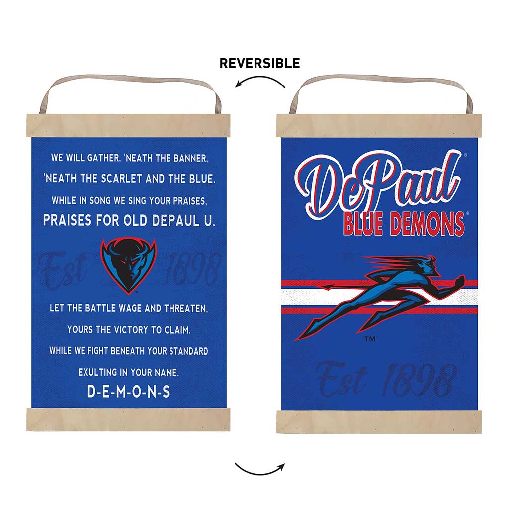 Reversible Banner Sign Fight Song DePaul Blue Demons