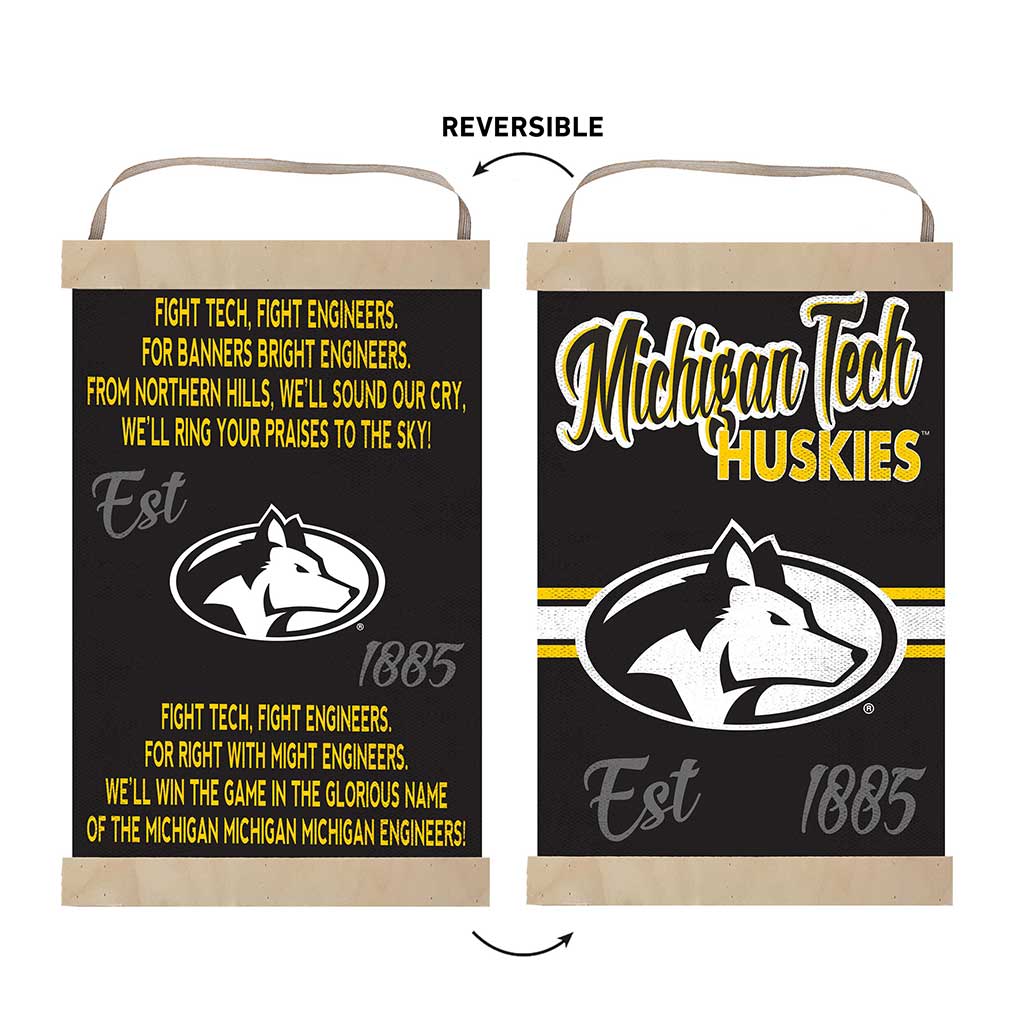 Reversible Banner Sign Fight Song Michigan Tech University Huskies