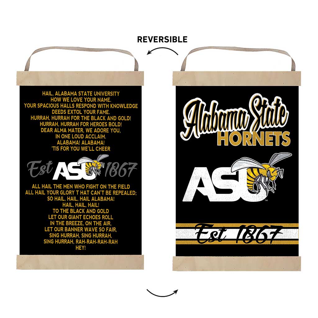 Reversible Banner Sign Fight Song Alabama State HORNETS