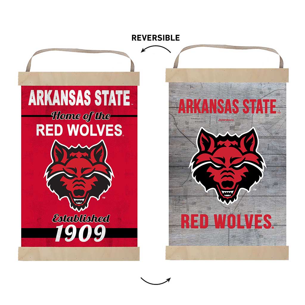Reversible Banner Sign Home of the Arkansas State Red Wolves