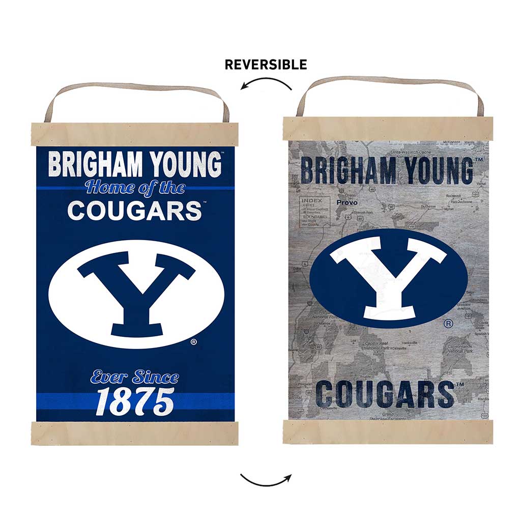 Reversible Banner Sign Home of the Brigham Young Cougars