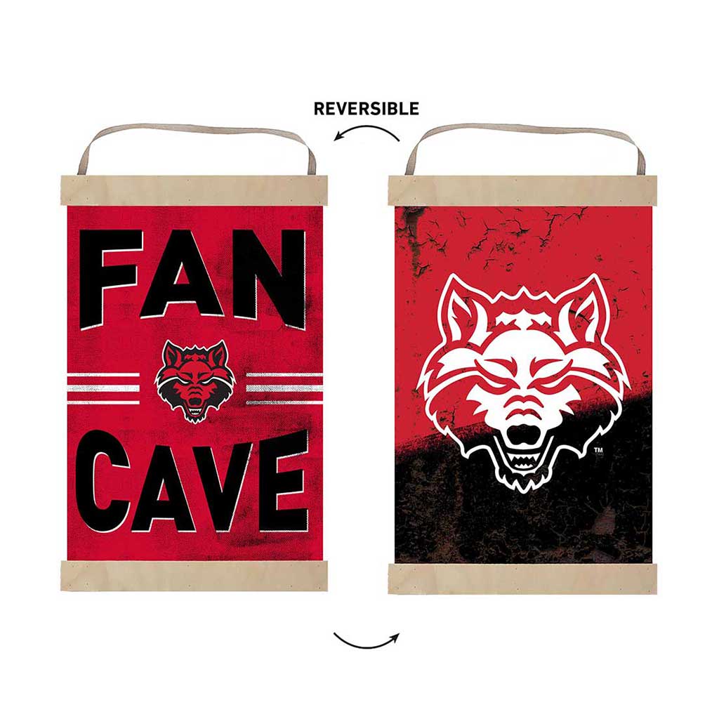Reversible Banner Sign Fan Cave Arkansas State Red Wolves