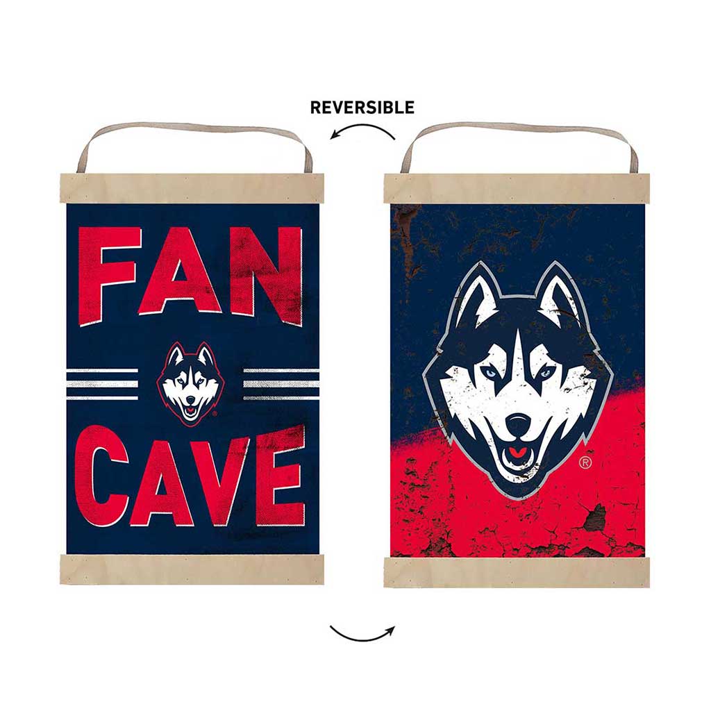 Reversible Banner Sign Fan Cave Connecticut Huskies