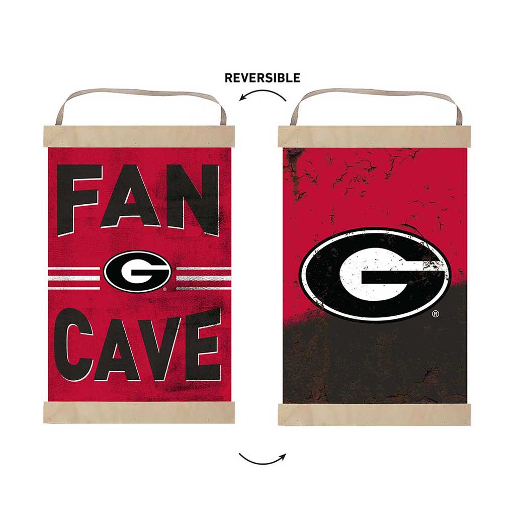Reversible Banner Sign Fan Cave Georgia Bulldogs