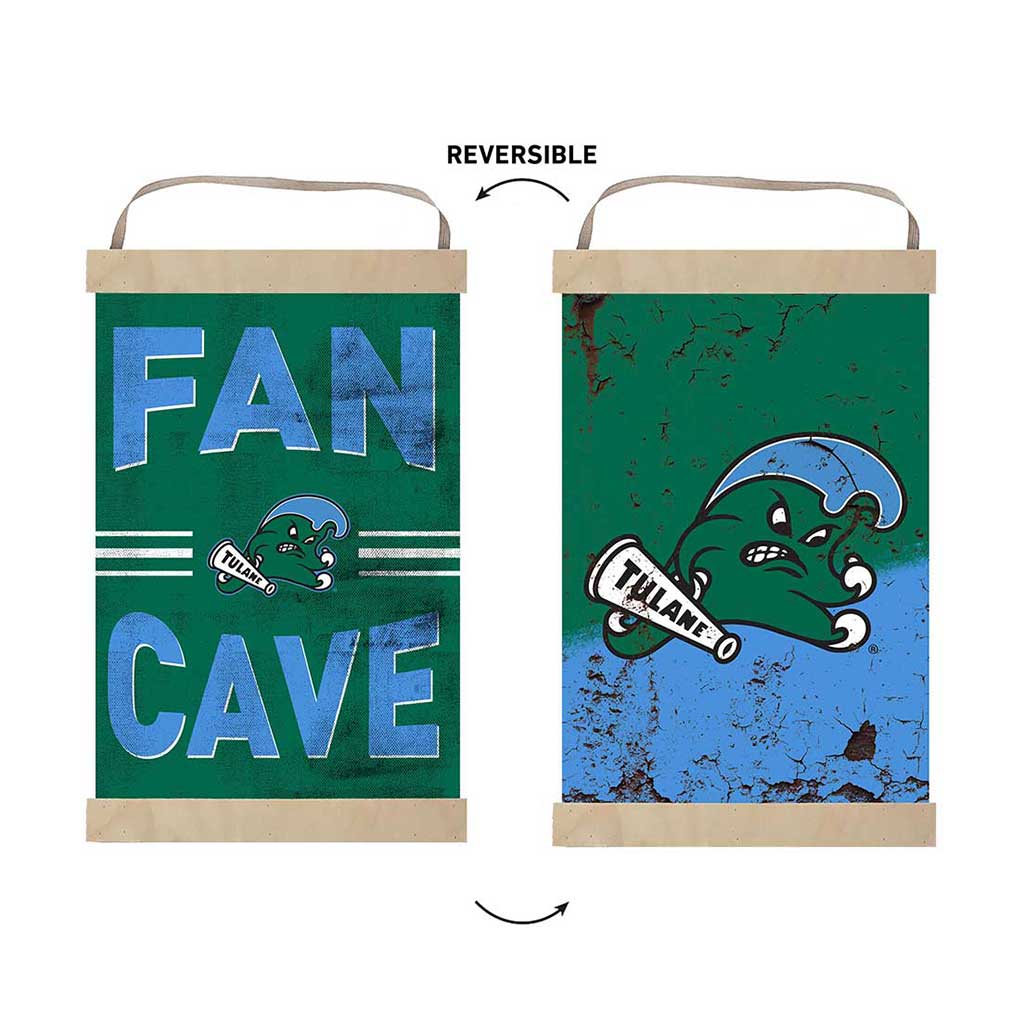 Reversible Banner Sign Fan Cave Tulane Green Wave