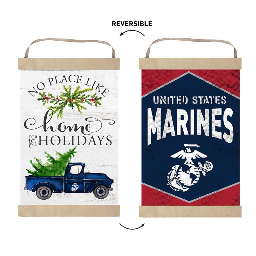 Reversible Banner Sign Home for Christmas Marines