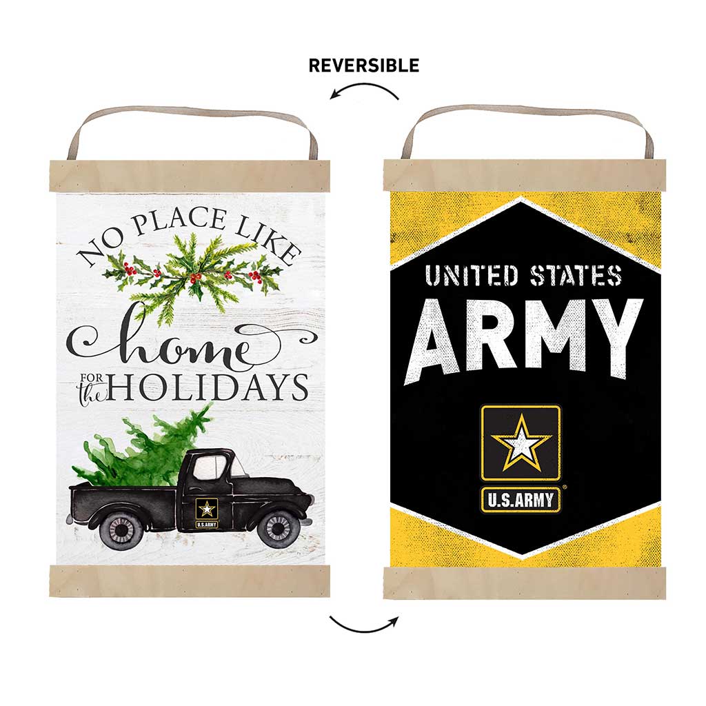 Reversible Banner Sign Home for Christmas Army