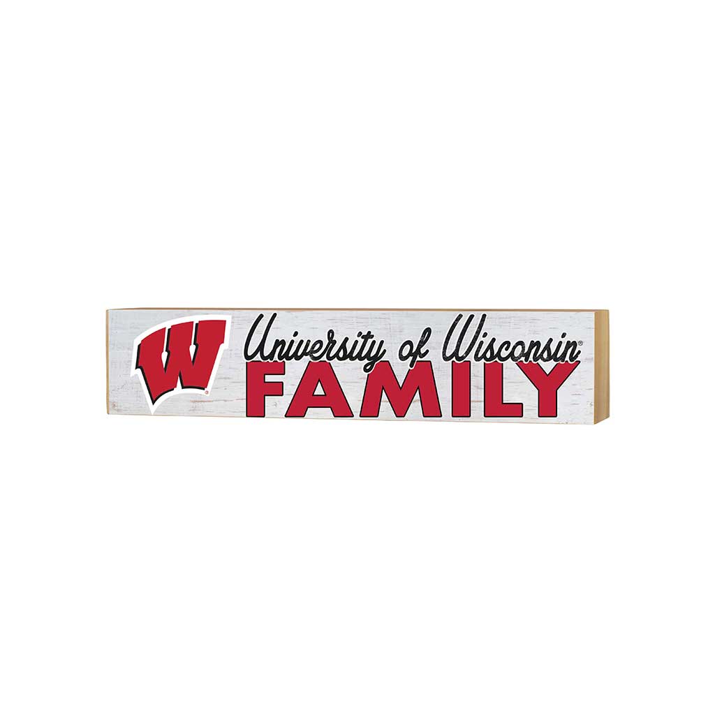 3x13 Block Weathered Team Family Block Wisconsin Badgers