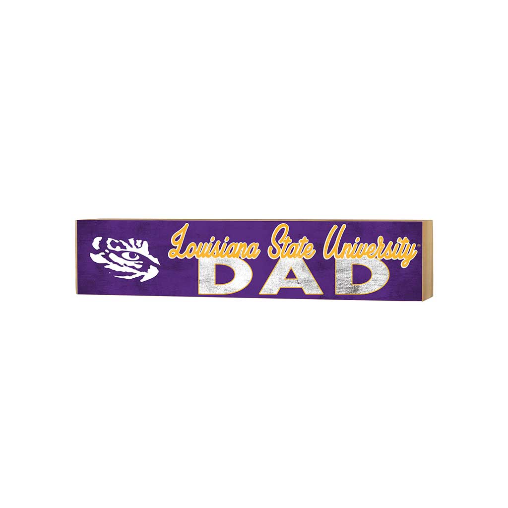 3x13 Block Colored With Logo Dad LSU Fighting Tigers
