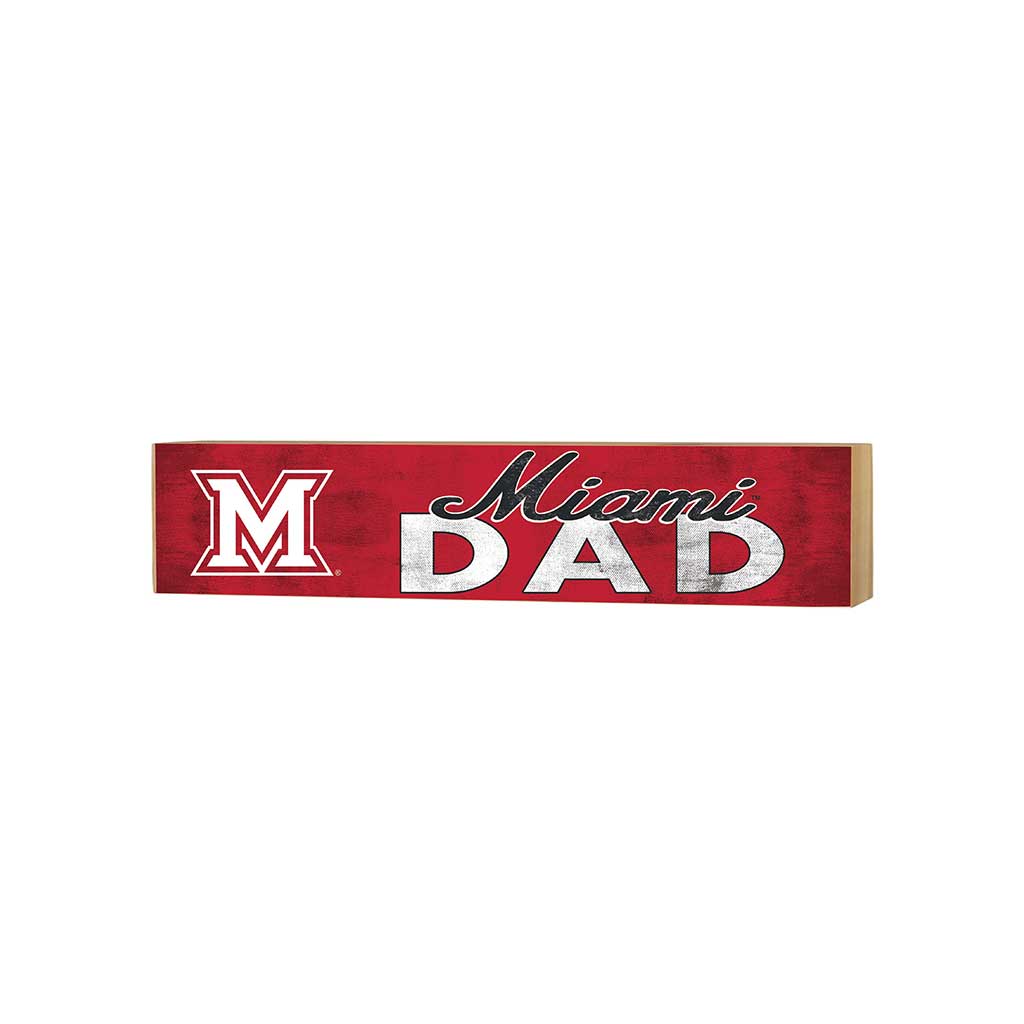 3x13 Block Colored With Logo Dad Miami of Ohio Redhawks