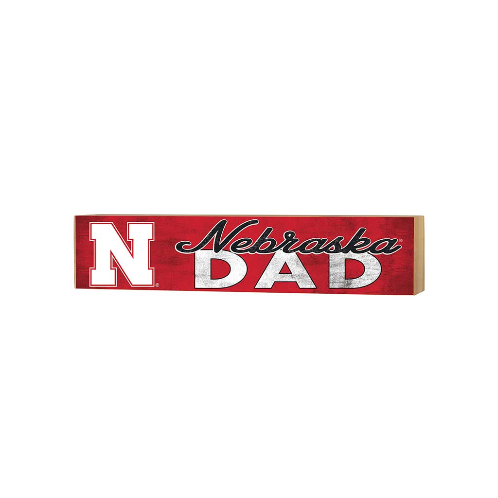 3x13 Block Colored With Logo Dad Nebraska Cornhuskers