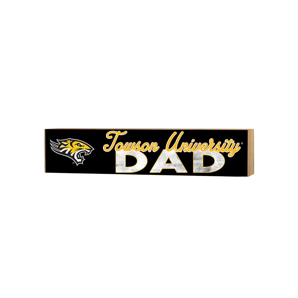 3x13 Block Colored With Logo Dad Towson University Tigers
