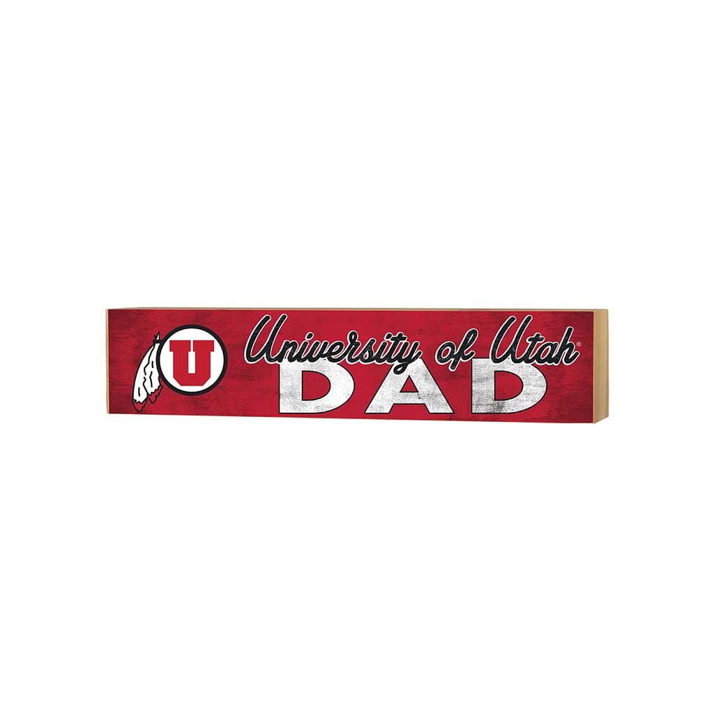 3x13 Block Colored With Logo Dad Utah Running Utes