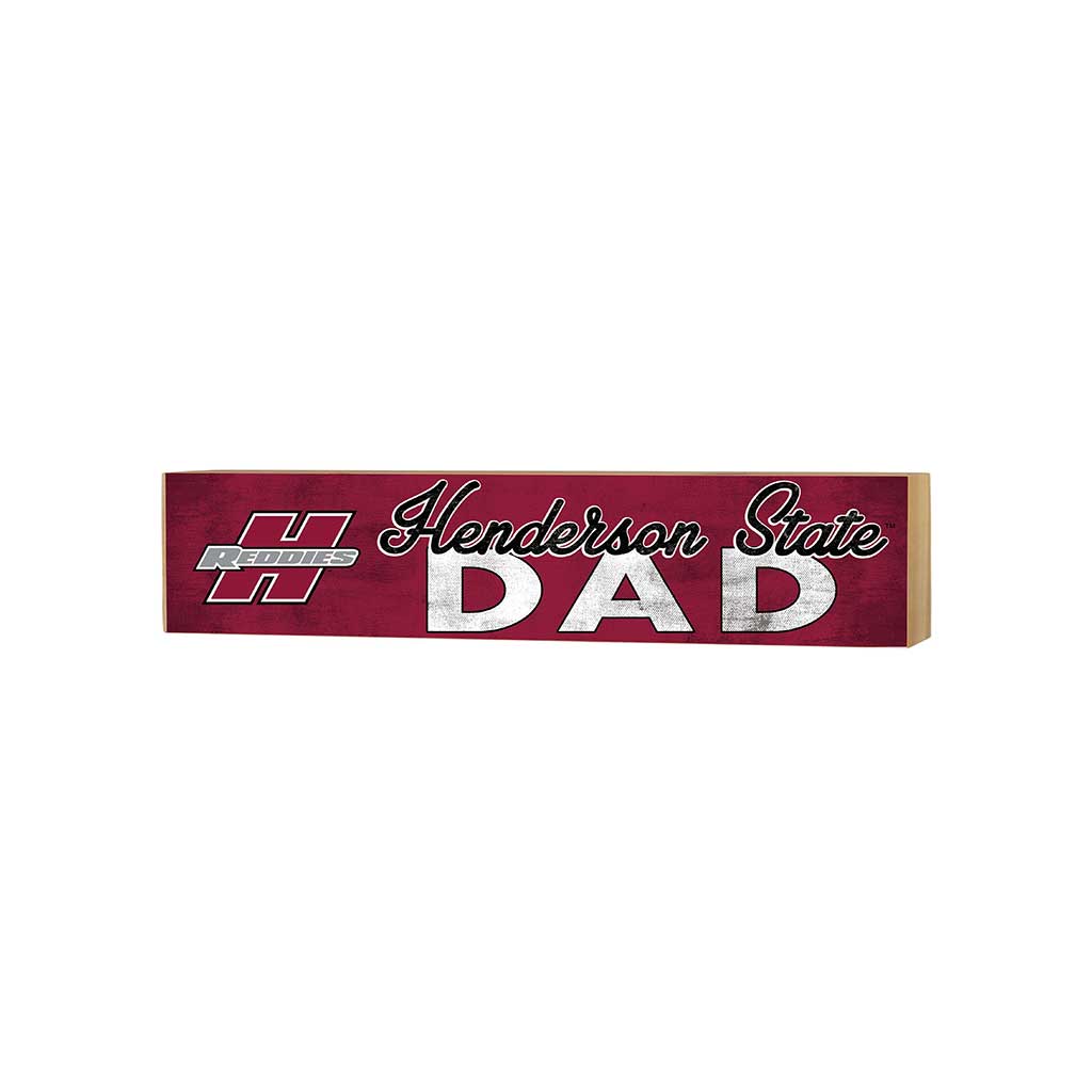 3x13 Block Colored With Logo Dad Henderson State University Reddies