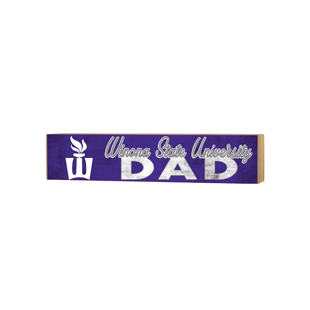 3x13 Block Colored With Logo Dad Winona State University Warriors