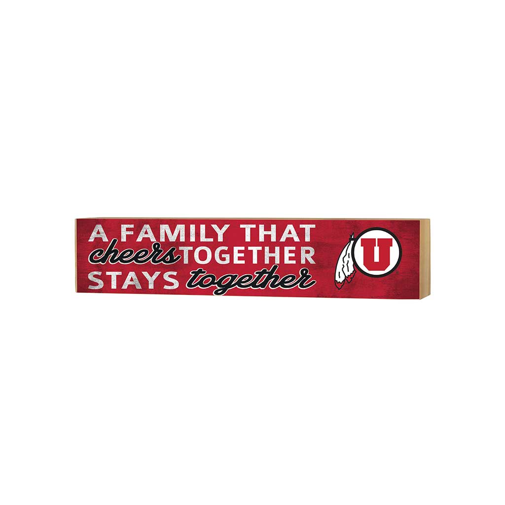 3x13 Block Team Logo Family That Cheers Utah Running Utes