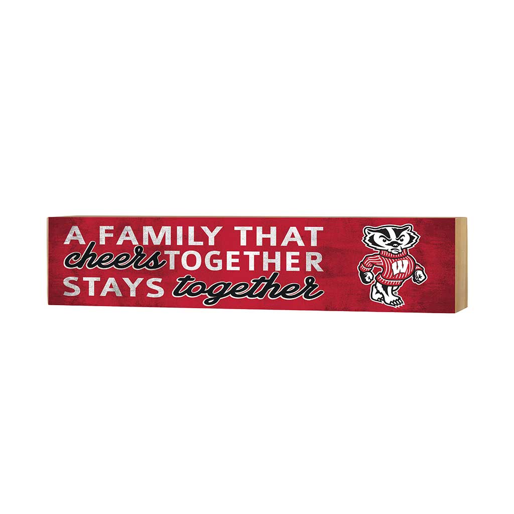3x13 Block Team Logo Family That Cheers Wisconsin Badgers