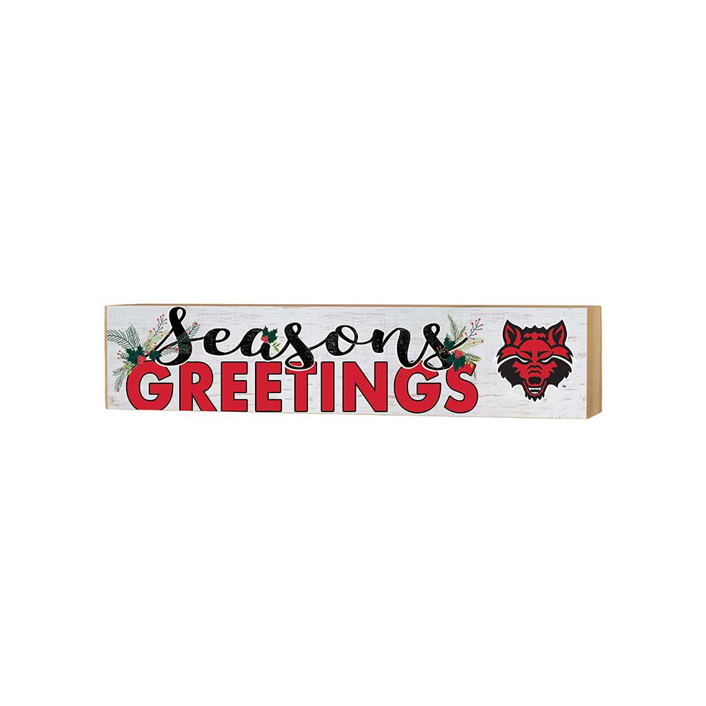 3x13 Block Seasons Greetings Arkansas State Red Wolves