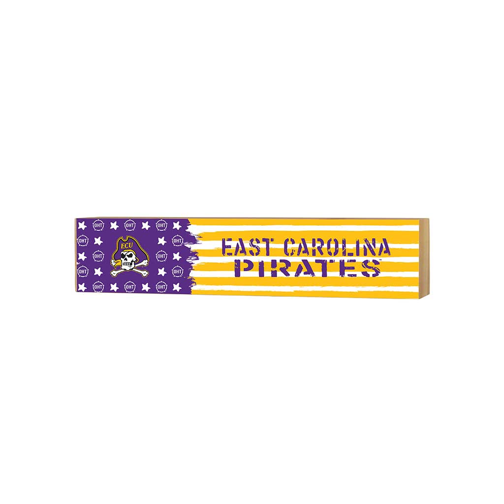 3x13 Block OHT and Team Logo East Carolina Pirates
