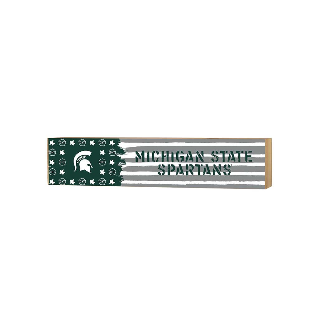 3x13 Block OHT and Team Logo Michigan State Spartans