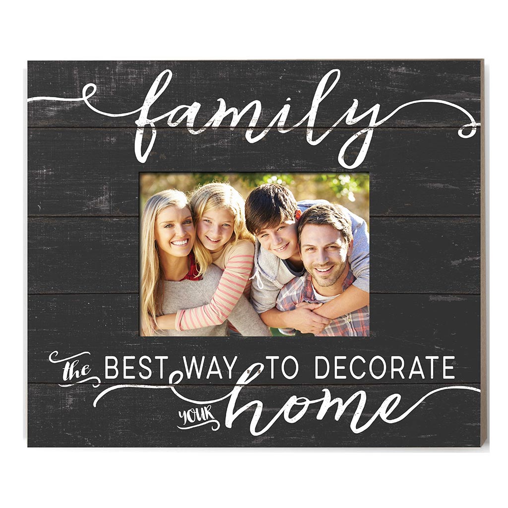 Weathered Charcoal Slat Photo Frame Family Best Way