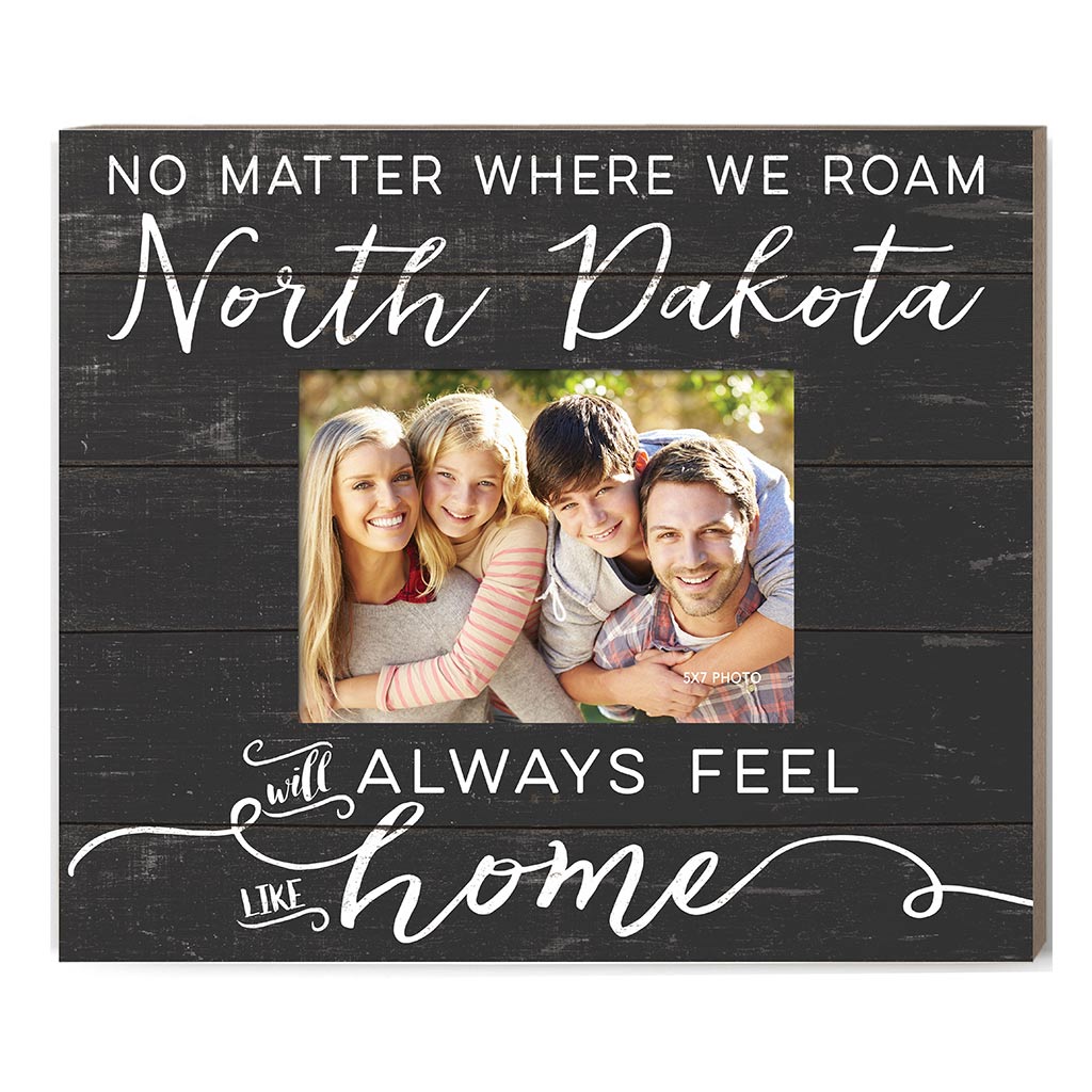 Weathered Charcoal Slat Photo Frame Feels Like Home North Dakota